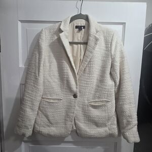 Women's Cream Textured Blazer
